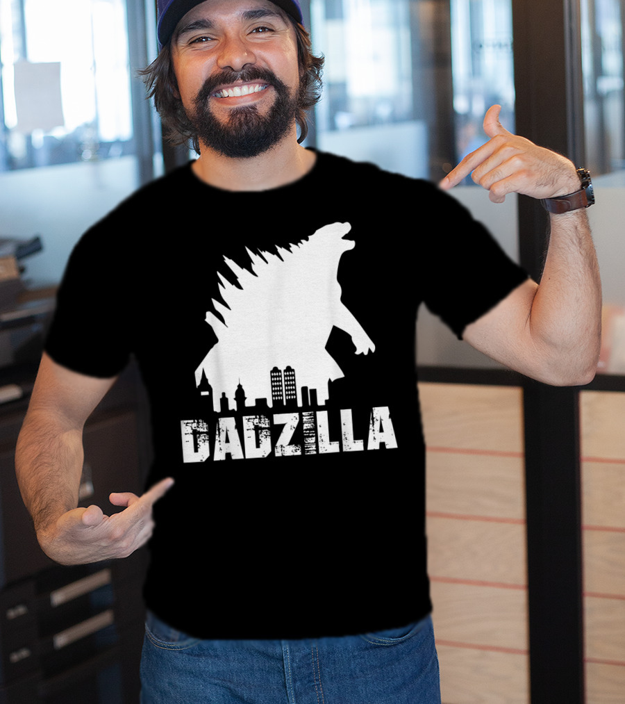 Kidzilla And Dadzilla Funny Matching Fathers City Skyline Monster T-Shirt