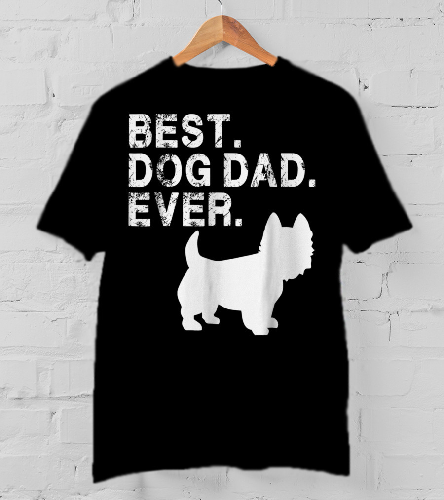 Mens Grunge Best Dog Dad Ever Westie T-Shirt
