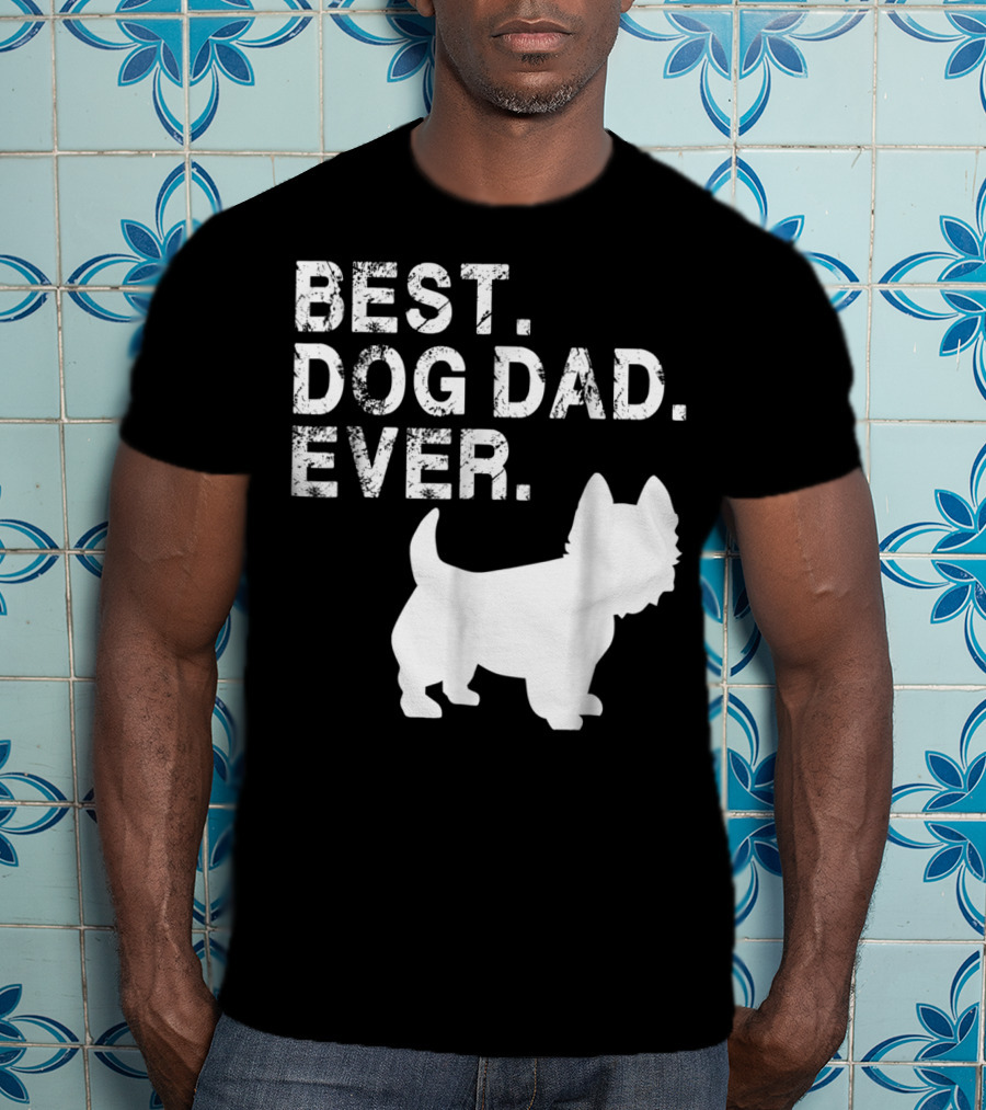 Mens Grunge Best Dog Dad Ever Westie T-Shirt
