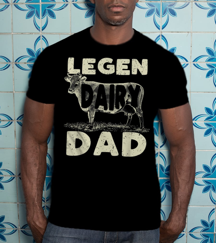 Mens Legen Dairy Dad Cow Farmer Father's Day T-Shirt