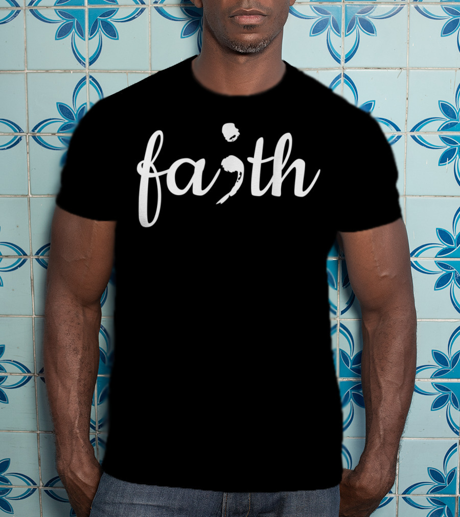 Mens Mental Health Awareness With Faith Semicolon T-Shirt