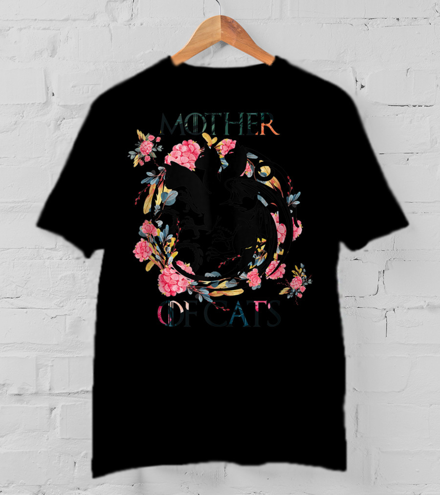 Mother Of Cats Dragon Floral T-Shirt