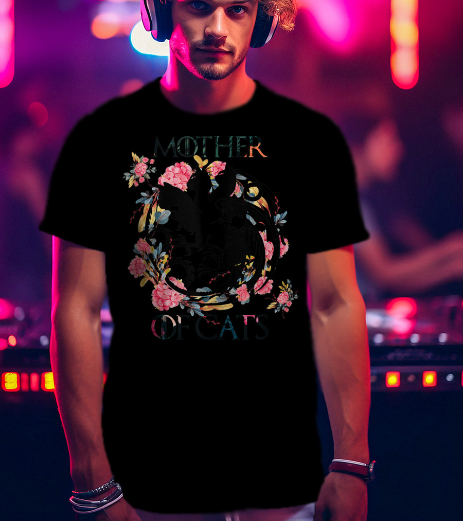 Mother Of Cats Dragon Floral T-Shirt