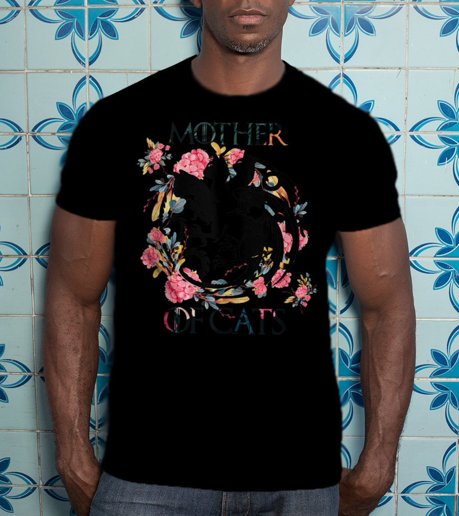 Mother Of Cats Dragon Floral T-Shirt