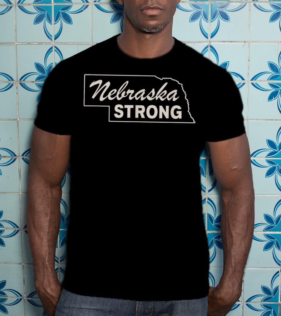 Nebraska Strong State Outline T-Shirt