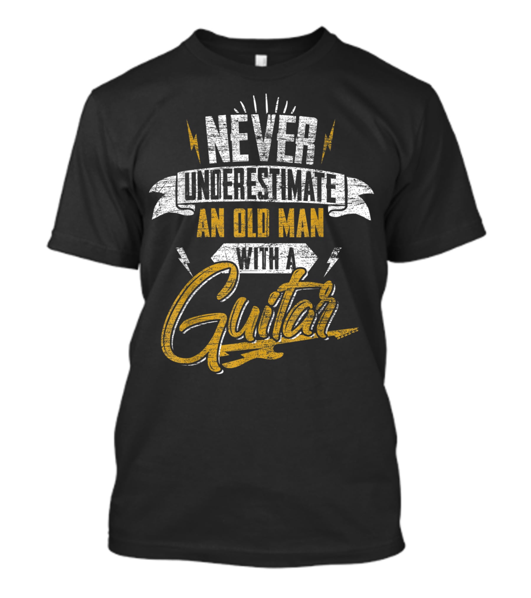 Never Underestimate An Old Man With A Guitar T-Shirt