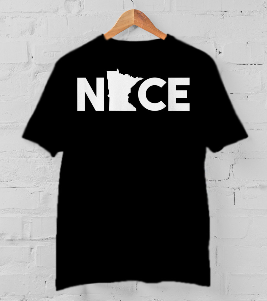 Nice Minnesota State Map Typography T-Shirt