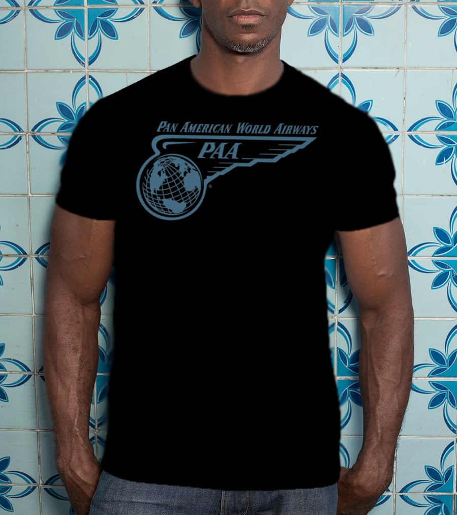 Pan American World Airways PAA Wing And Globe T-Shirt