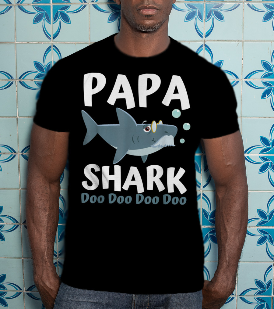 Papa Shark Doo Doo Doo Doo Matching Family Shark T-Shirt