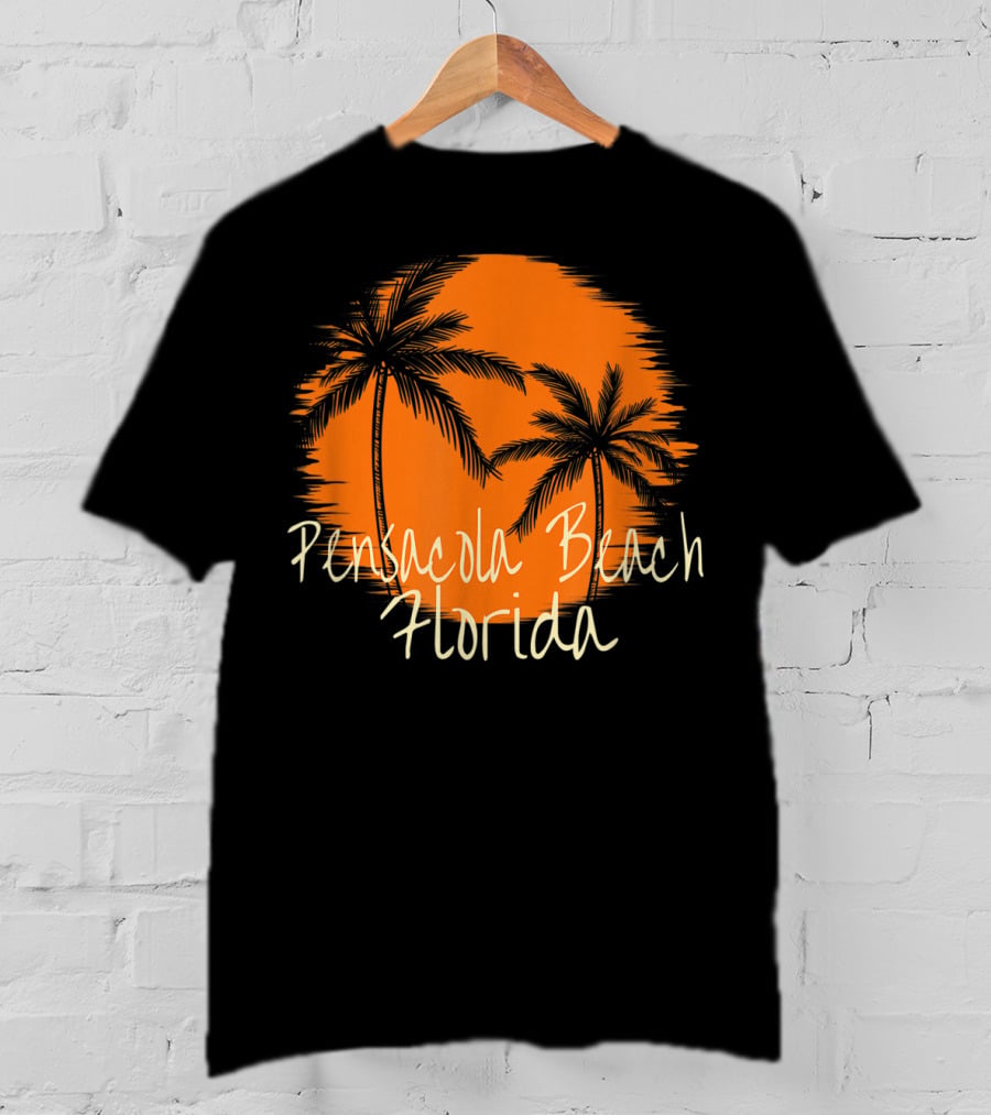 Pensacola Beach Florida Vacation Souvenir Sun Palm Trees T-Shirt
