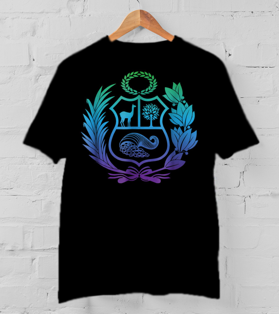 Peru Escudo De Armas Peruano Colorful Coat Of Arms T-Shirt