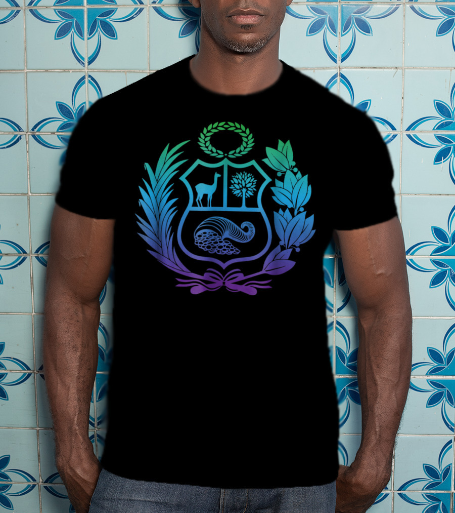 Peru Escudo De Armas Peruano Colorful Coat Of Arms T-Shirt