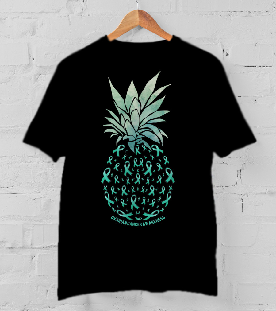 Pineapple Ovarian Cancer Awareness Ribbons T-Shirt