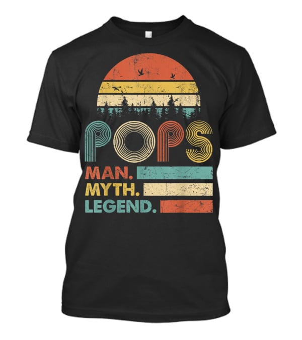 Pops The Man The Myth The Legend Retro Sunset T-Shirt