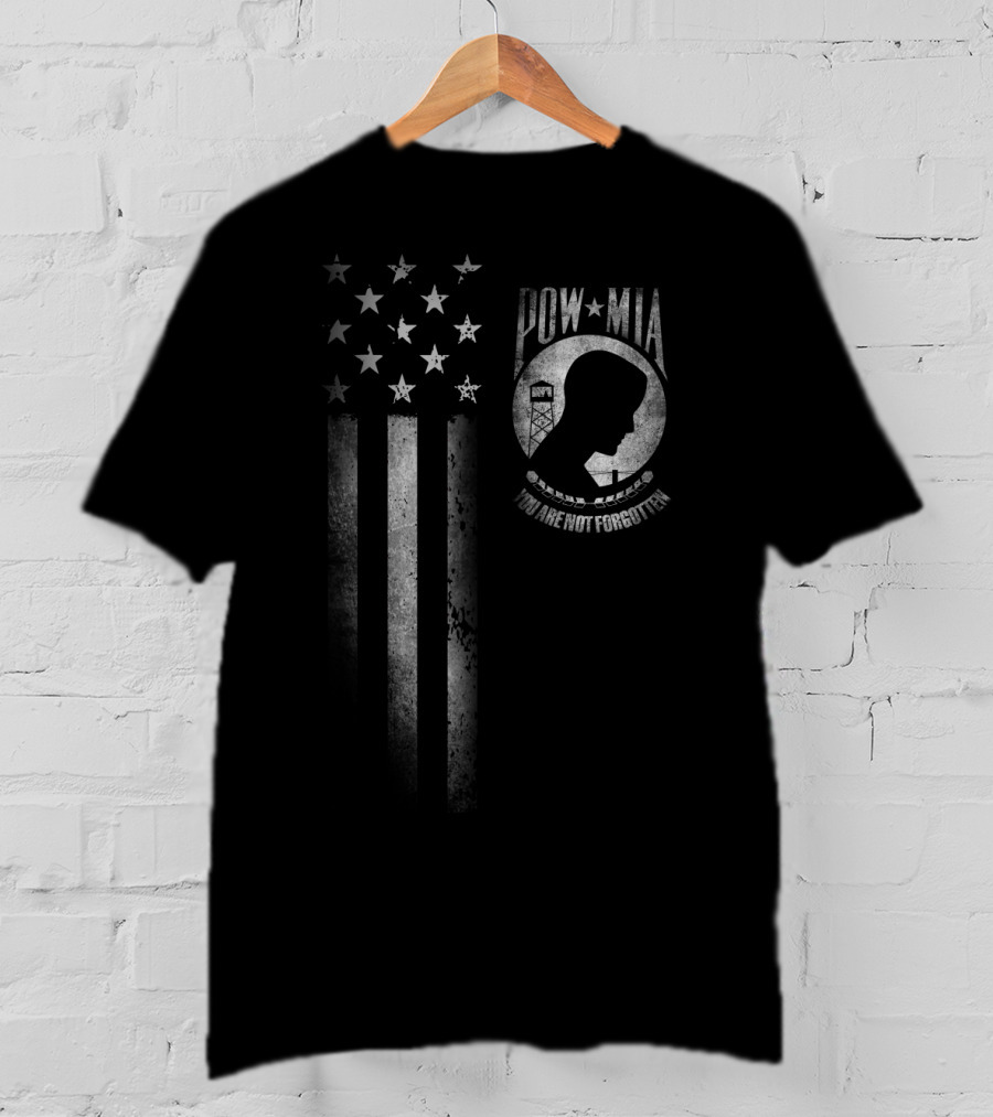 POW MIA You Are Not Forgotten American Flag T-Shirt