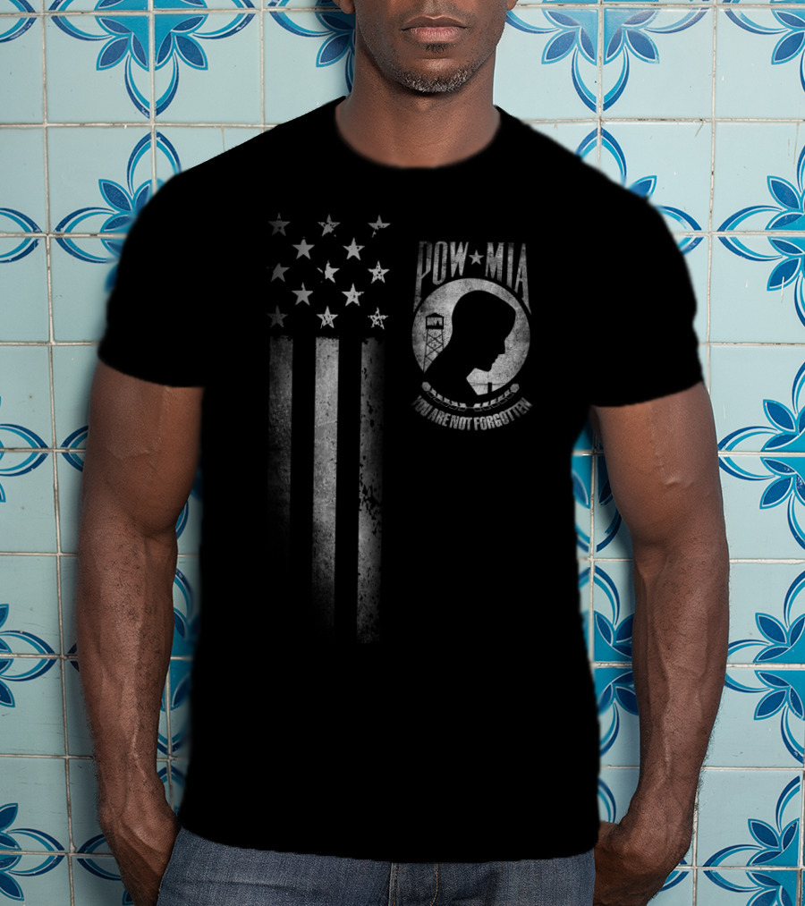 POW MIA You Are Not Forgotten American Flag T-Shirt
