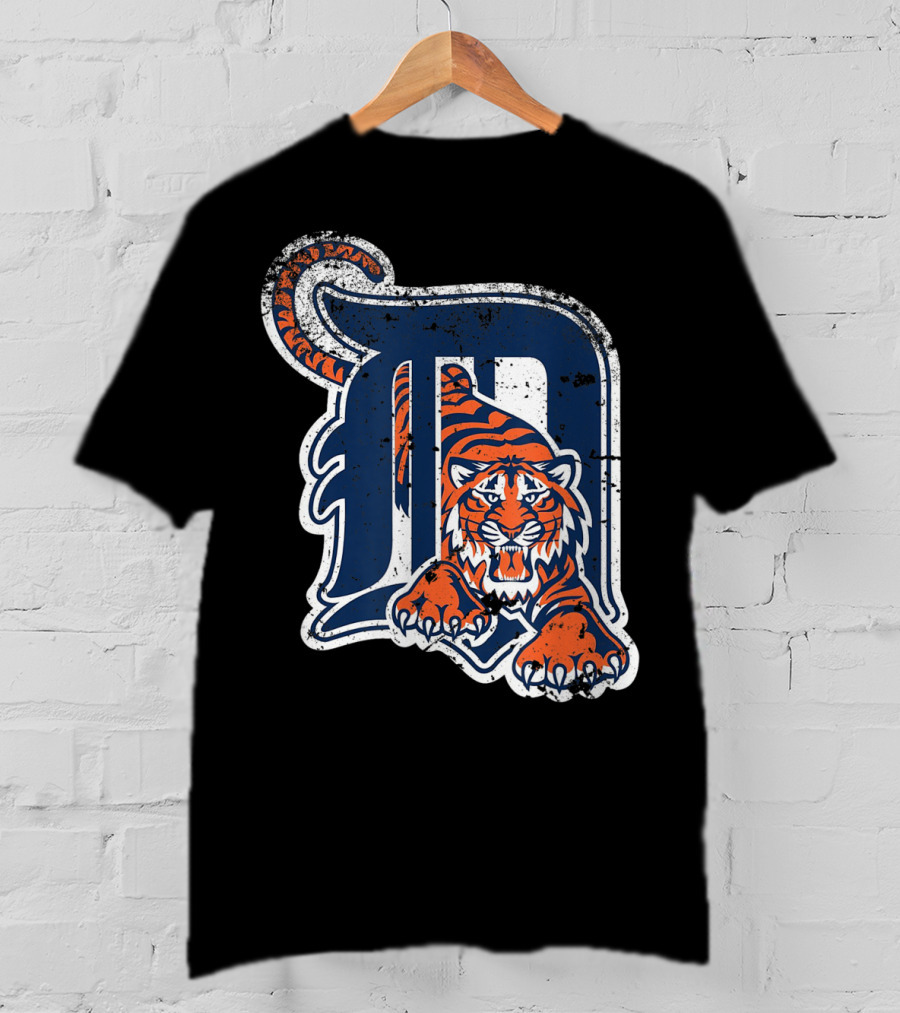 Tiger Mascot Distressed Detroit T-Shirt