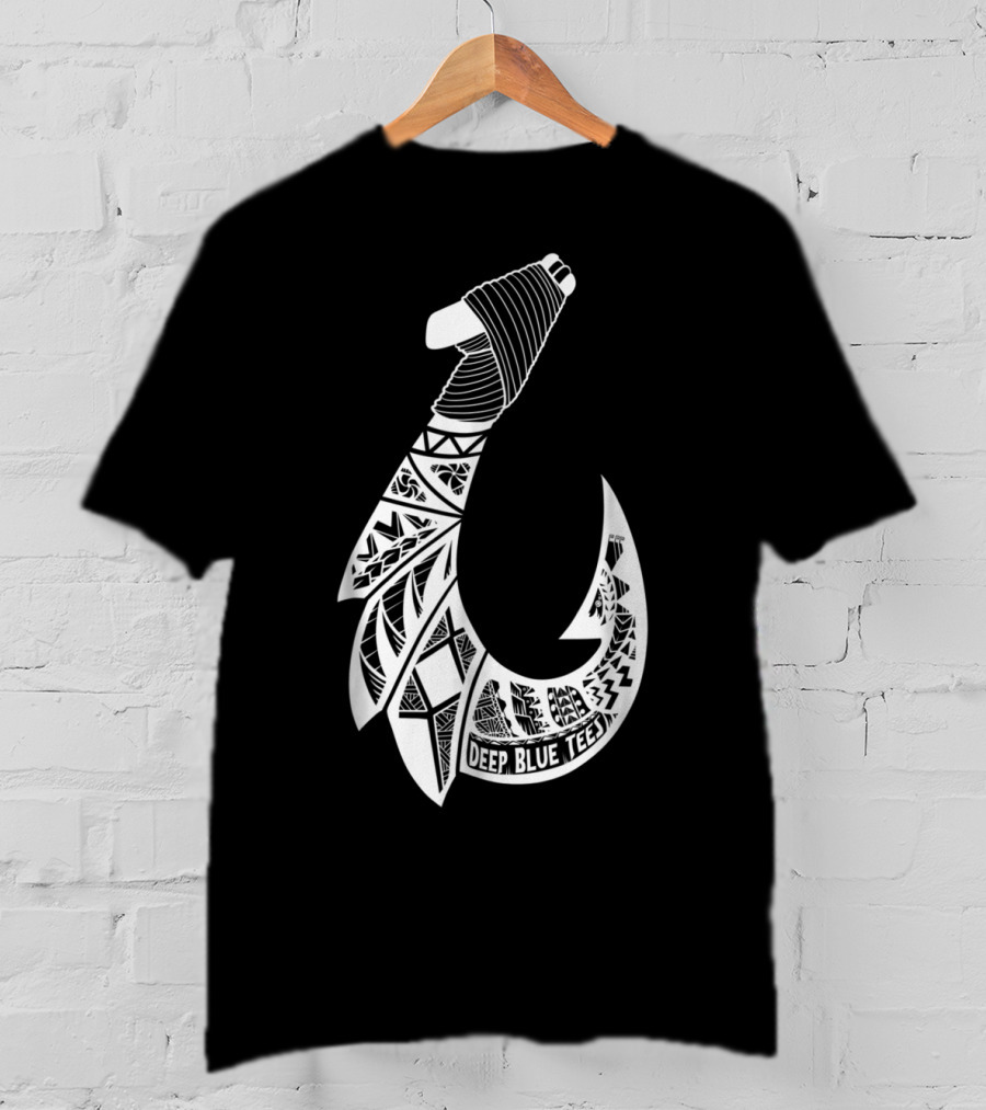 Tribal Hawaiian Hook By Deep Blue T-Shirt