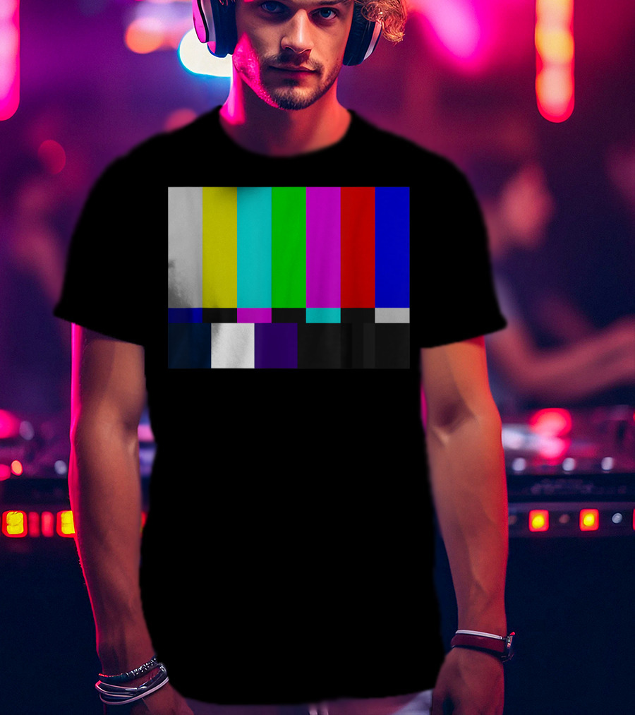 TV Test Pattern Test Card PAL NTSC Retro Colors T-Shirt