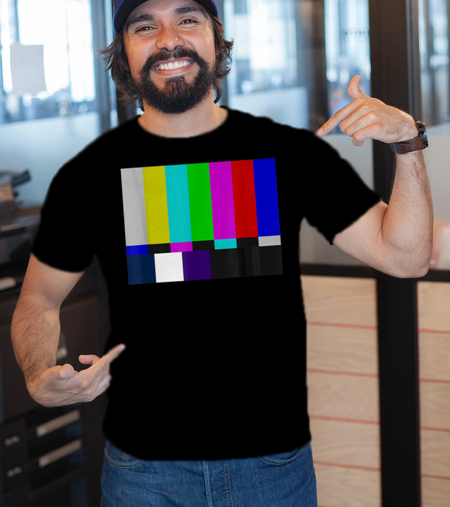 TV Test Pattern Test Card PAL NTSC Retro Colors T-Shirt
