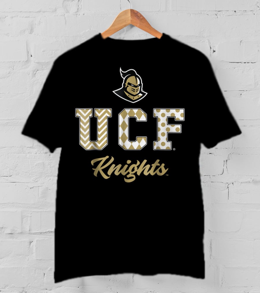 UCF Knights Chevron Argyle Polka Dot Patterned Letters T-Shirt