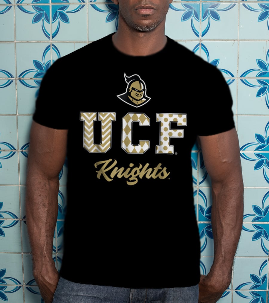 UCF Knights Chevron Argyle Polka Dot Patterned Letters T-Shirt