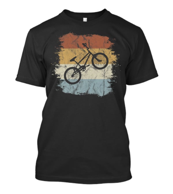 Vintage BMX Bike Silhouette On Retro T-Shirt