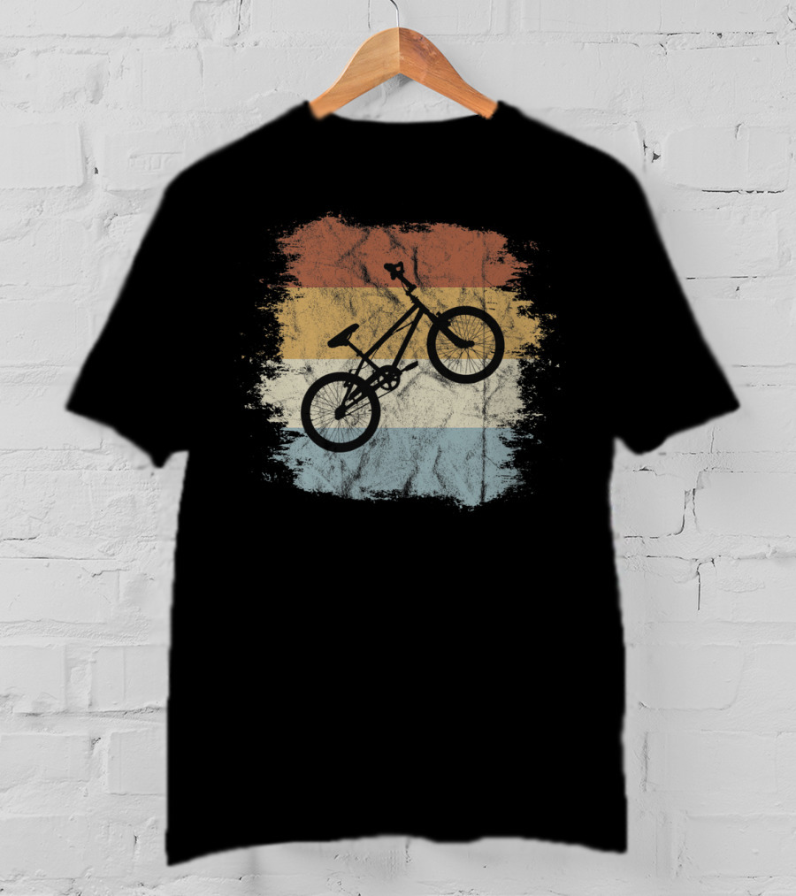 Vintage BMX Bike Silhouette On Retro T-Shirt