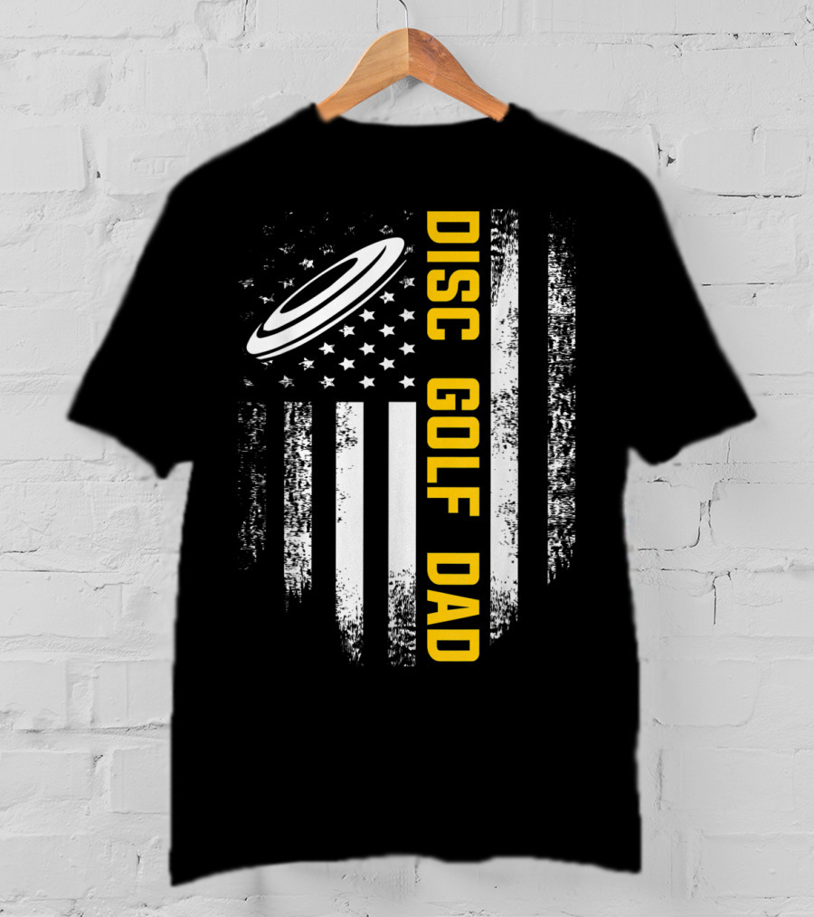 Disc Golf Dad American Flag Vintage Father's Day T-Shirt