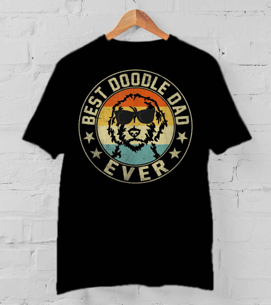Best Doodle Dad Ever Vintage Goldendoodle Dad T-Shirt