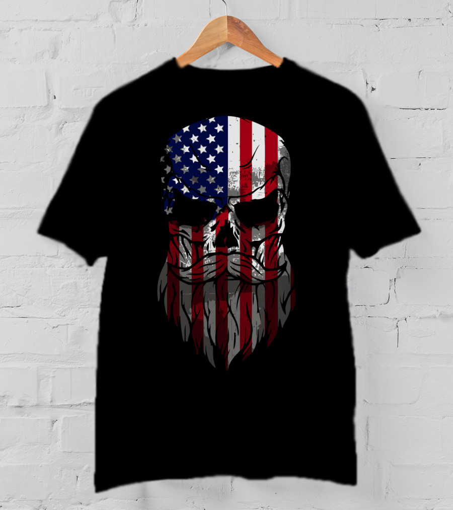 American Beard Skull T-Shirt