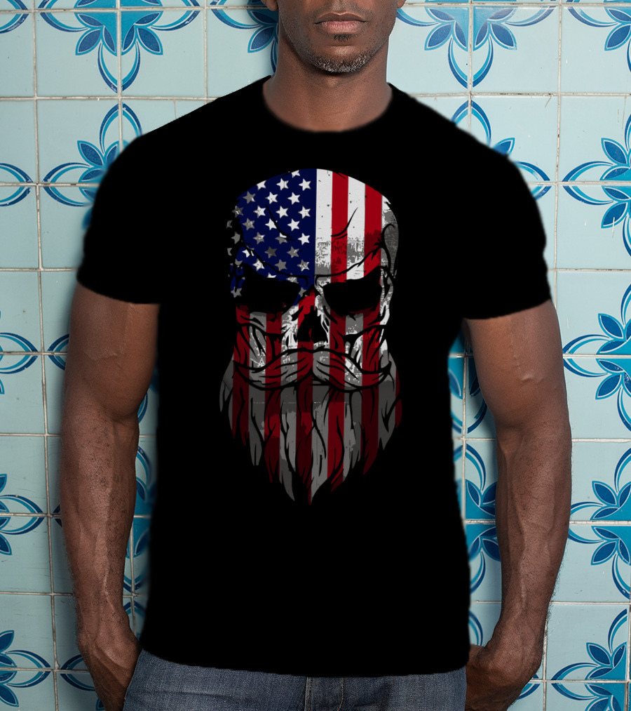 American Beard Skull T-Shirt