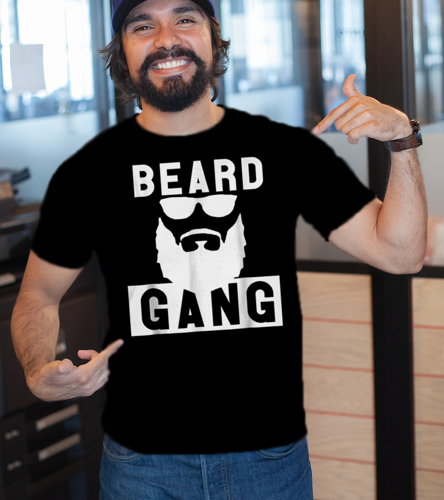Beard Gang Beard And Mustache Sunglasses T-Shirt