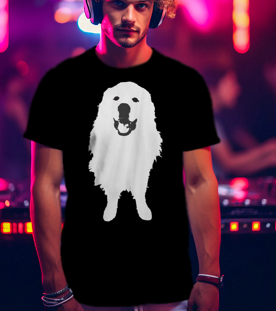 Great Pyrenees Dog Silhouette Smiling T-Shirt