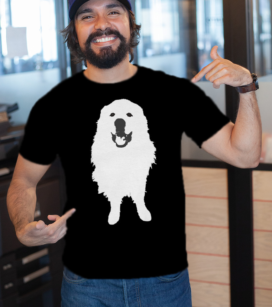 Great Pyrenees Dog Silhouette Smiling T-Shirt