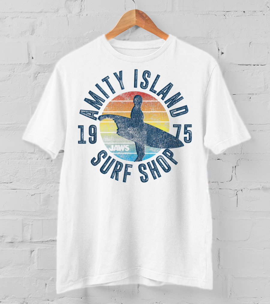 Jaws Amity Island 1975 Surf Shop Retro T-Shirt