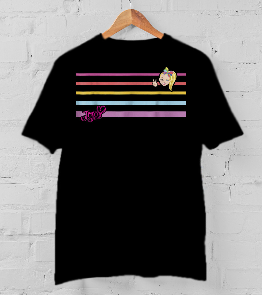 JoJo Siwa Rainbow Stripes With Peace Sign T-Shirt