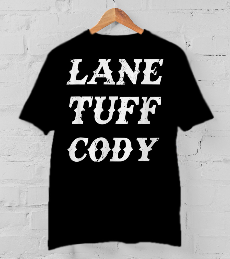 LANE TUFF CODY Western Style Rugged Text T-Shirt