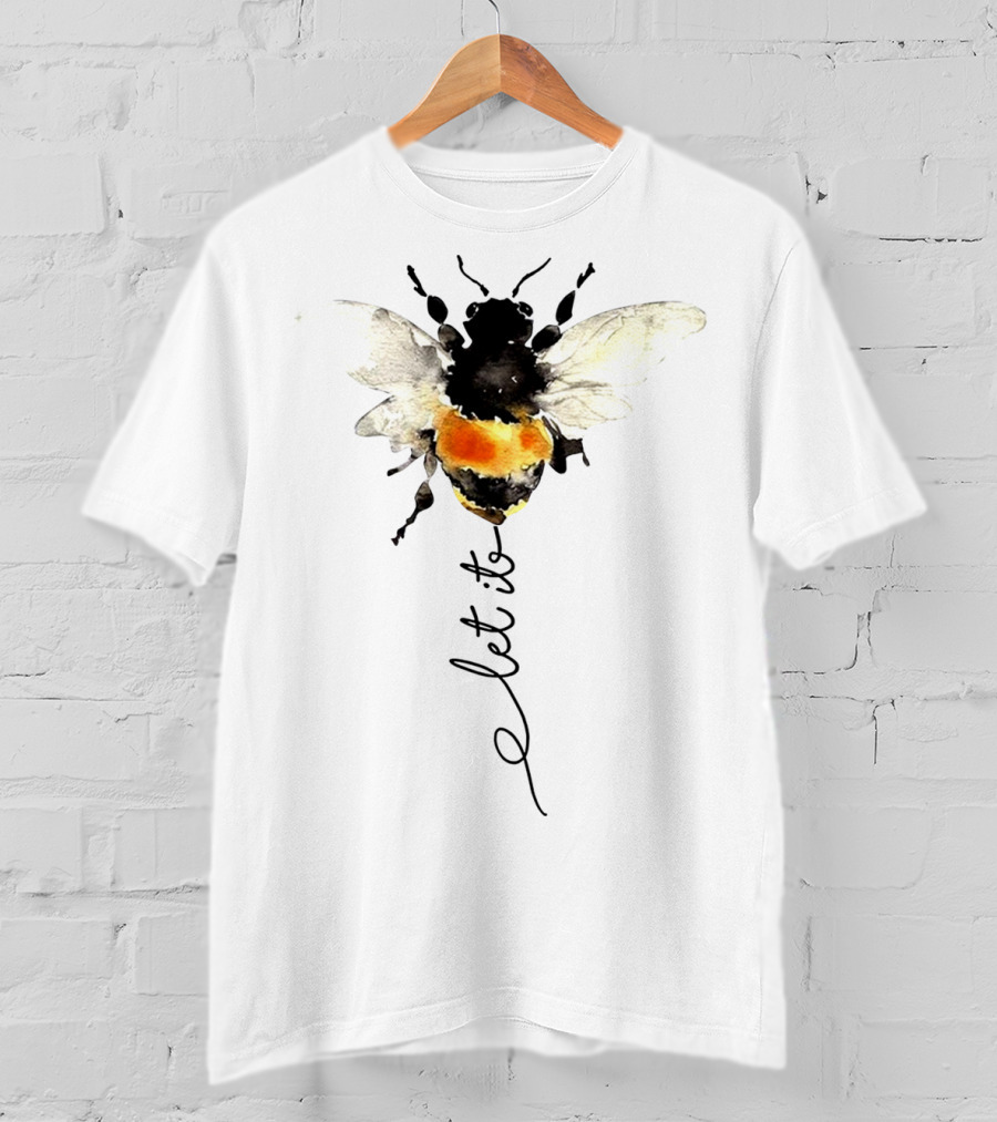Let It Bee Bumblebee Art Hippies Sunflowers T-Shirt