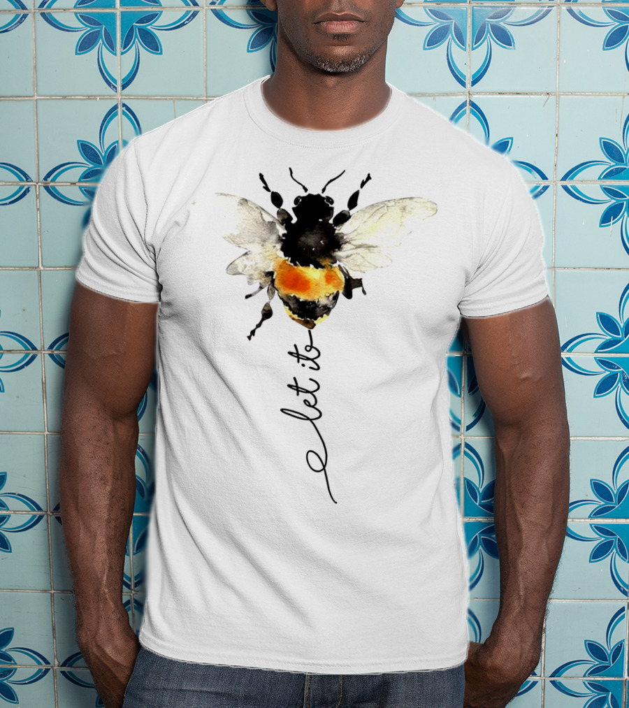Let It Bee Bumblebee Art Hippies Sunflowers T-Shirt