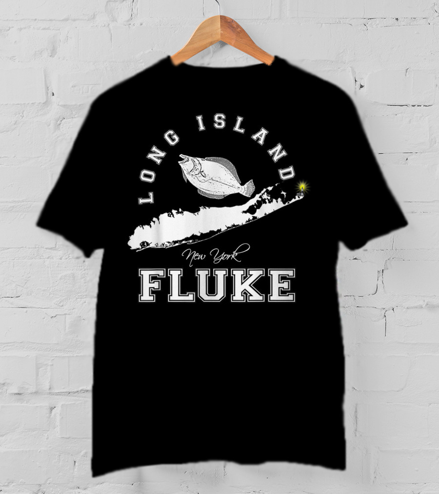 Long Island New York Fluke Fishing Map T-Shirt