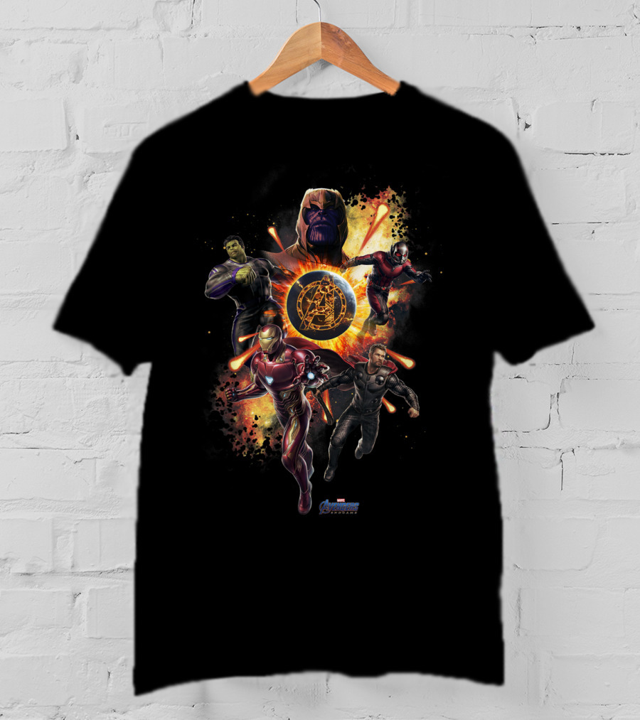 Marvel Avengers Endgame Thanos Iron Man Hulk Captain America Ant-Man Planet Explosion T-Shirt