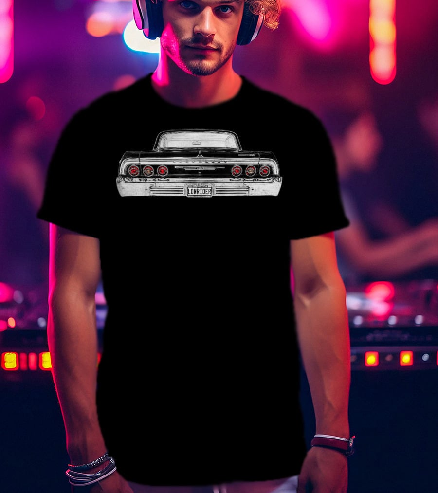 64 Impala Lowrider Rear View T-Shirt