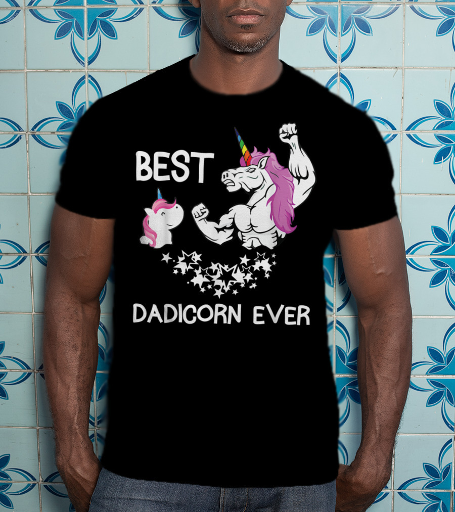 Best Dadicorn Ever Unicorn Dad Baby Father's Mens T-Shirt