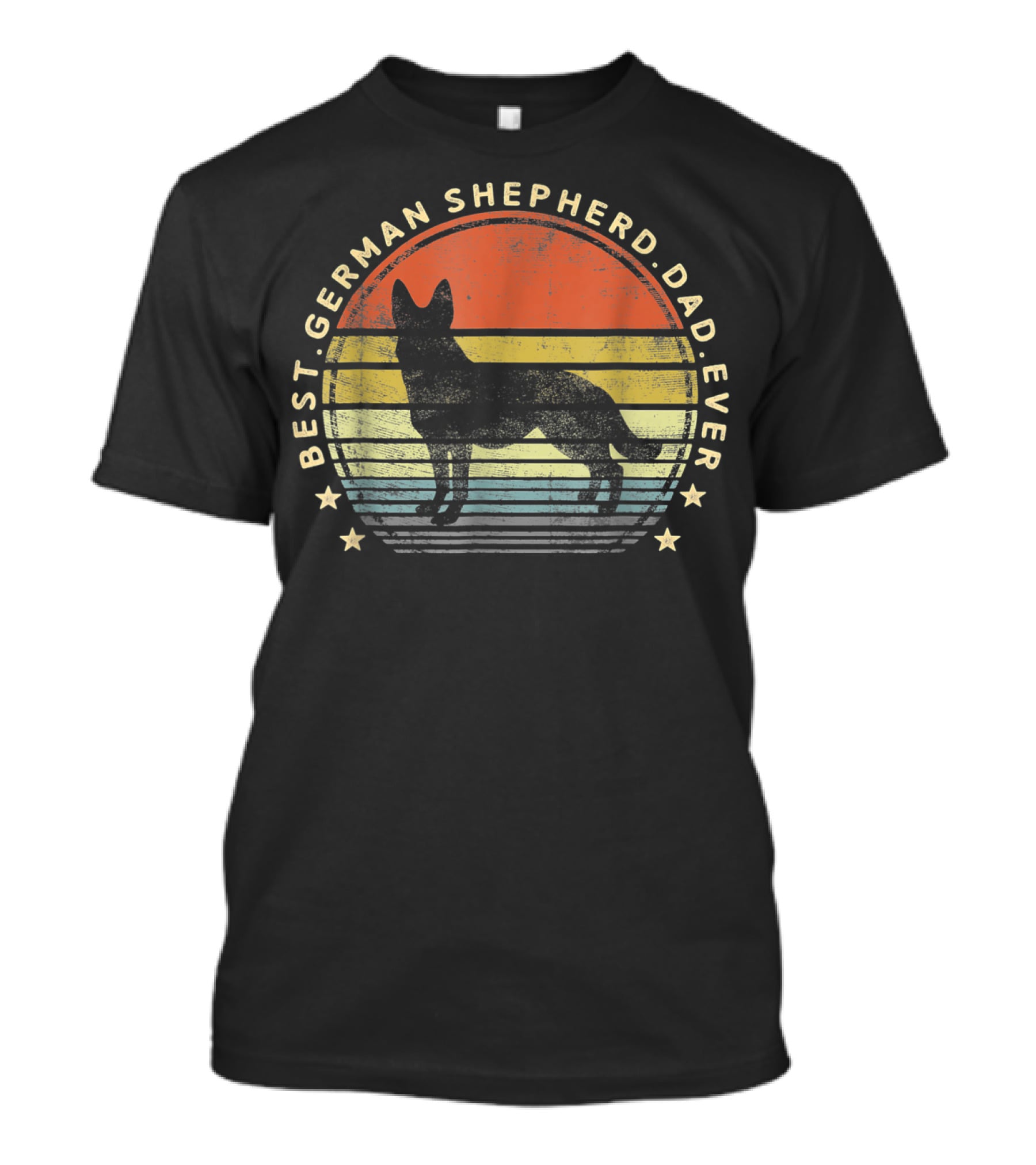 Mens Best German Shepherd Dad Ever Retro T-Shirt