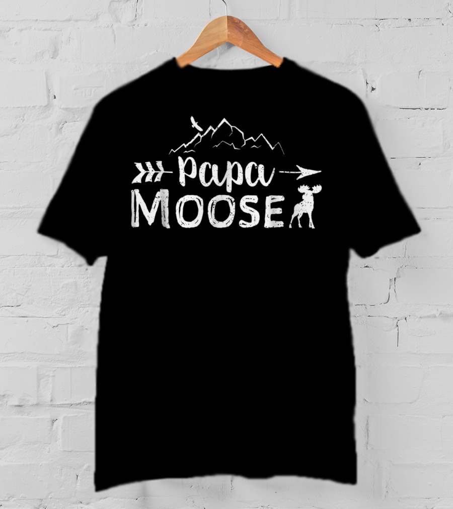 Papa Moose Mountain Arrow Matching Family Mens Mama Papa T-Shirt