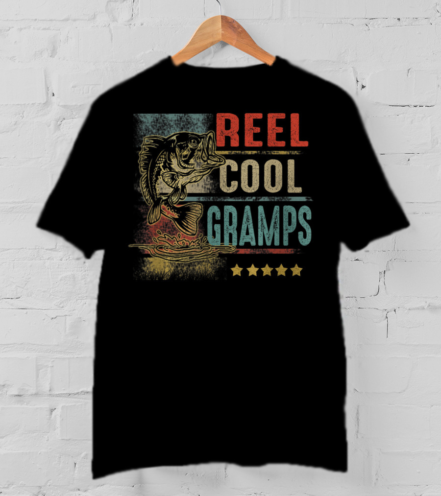Reel Cool Gramps Vintage Fishing Grandpa T-Shirt