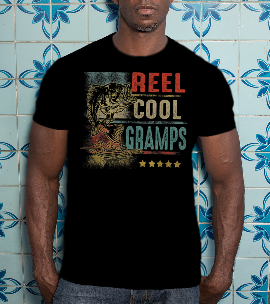 Reel Cool Gramps Vintage Fishing Grandpa T-Shirt
