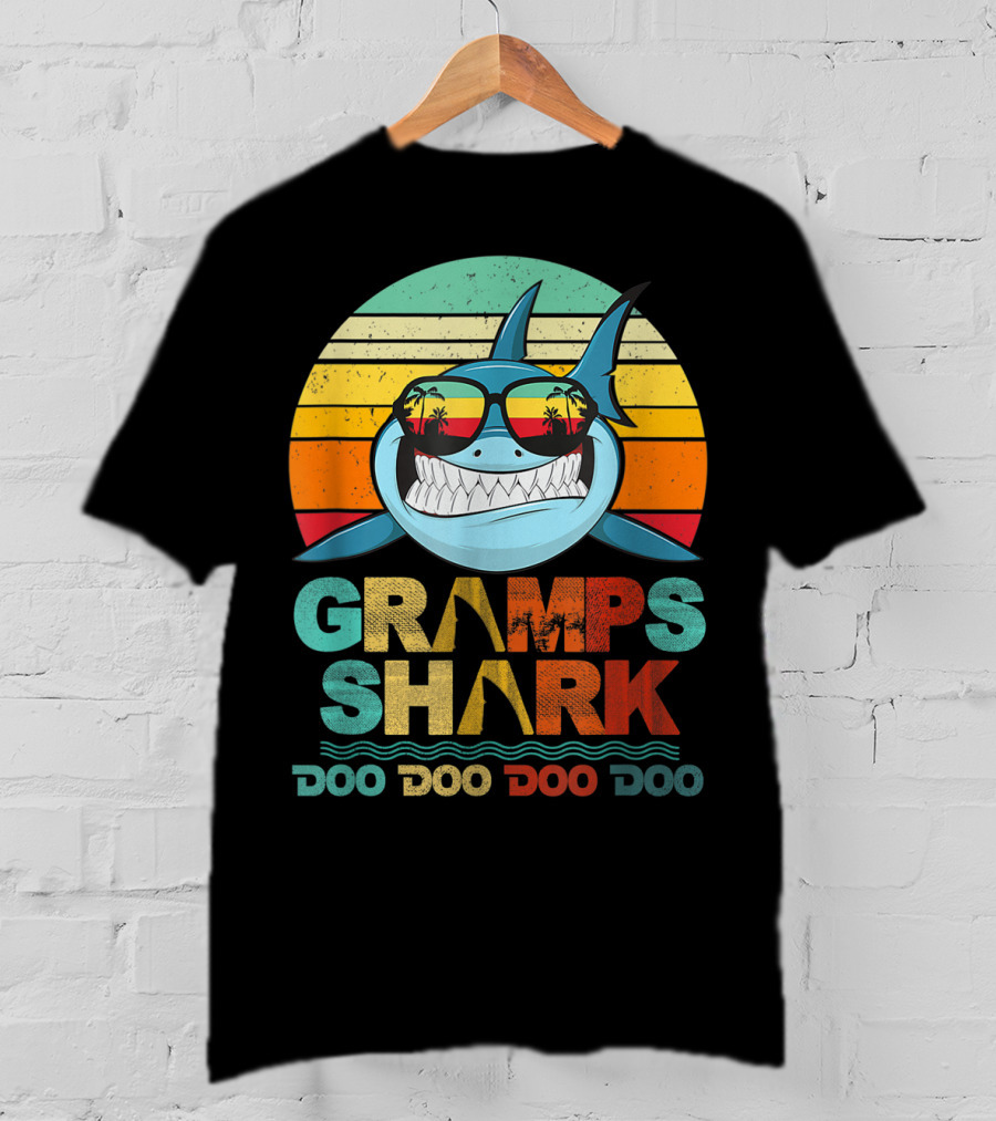 Gramps Shark Doo Doo Doo Doo Mens Vintage Funny T-Shirt