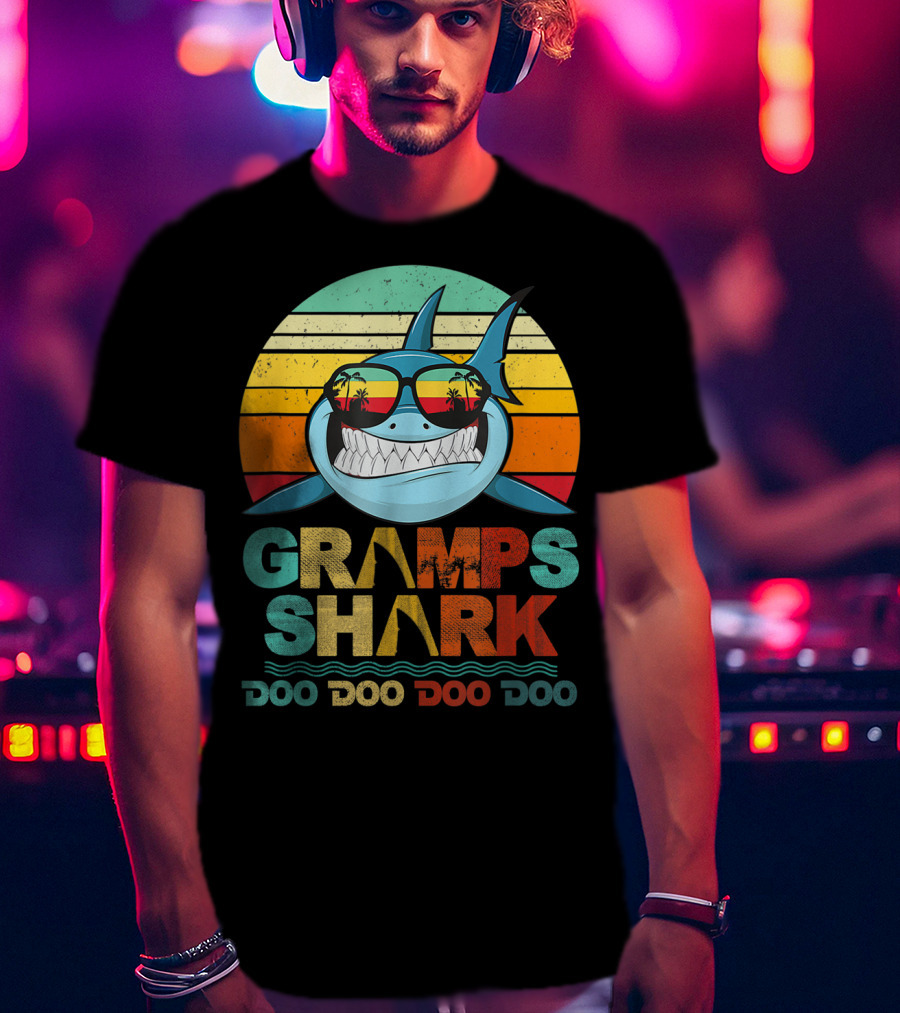 Gramps Shark Doo Doo Doo Doo Mens Vintage Funny T-Shirt